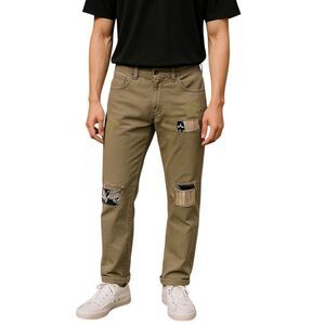 Dockers Alpha Khaki Smart Flex Slim Fit Distressed Pants Sz 34x30